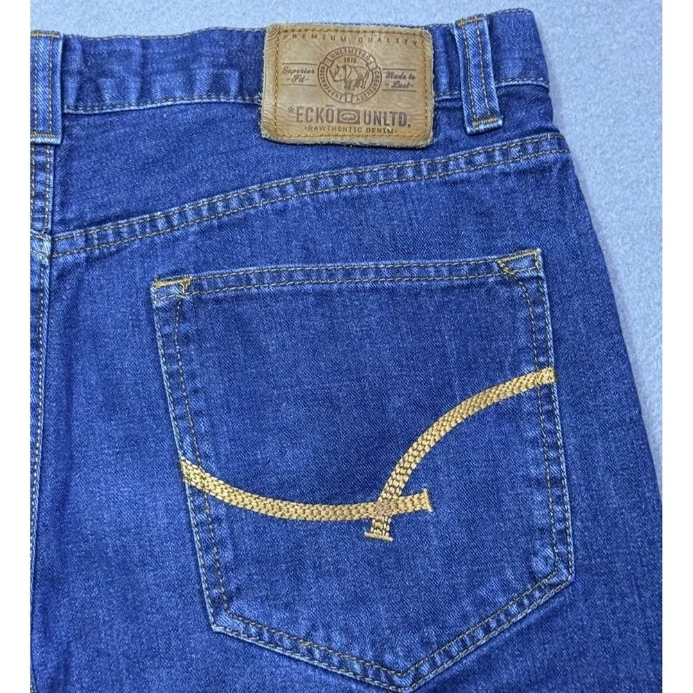 VINTAGE Ecko Unltd Shorts Mens 36 Relaxed Fit Denim Y2K Baggy Jorts